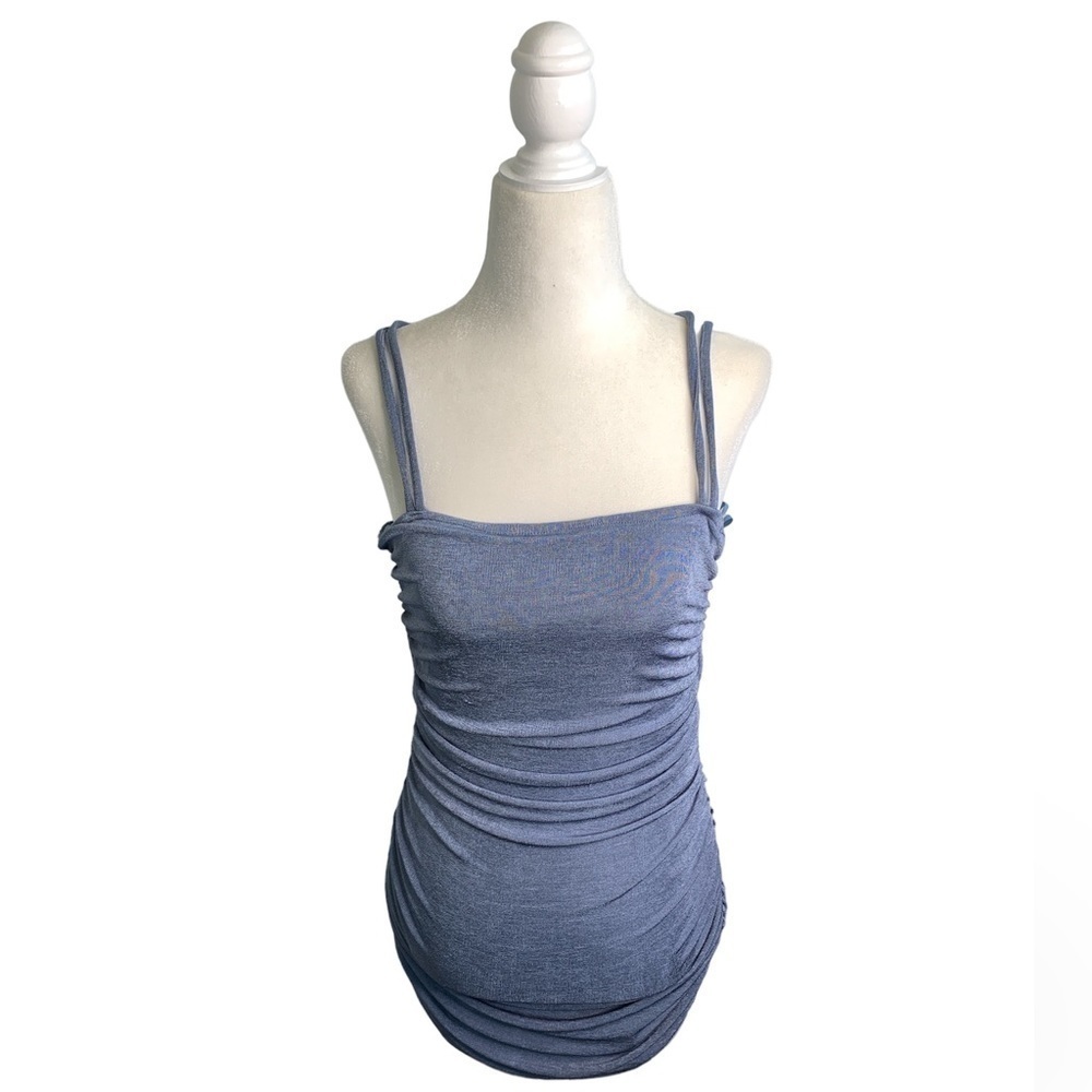 Honeylove Bodycon Blue Cinched Cut out Mini Dress sz L